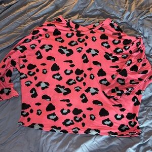 Honeyme boutique plus size 3x (Pink and Black Animal Print Top)